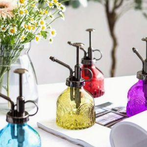 Vintage-Style Embossed Glass Watering Can